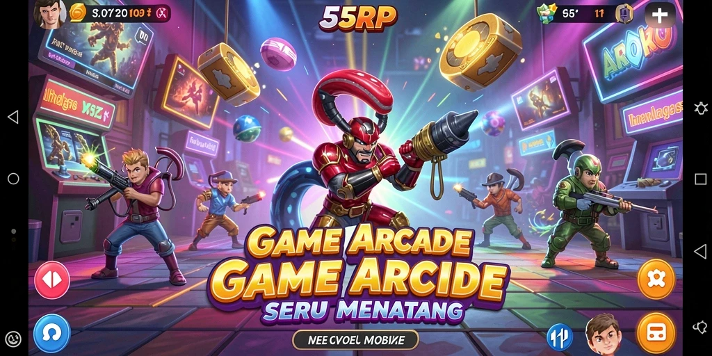 Tampilan gameplay 55RP yang memukau dalam suasana arcade.
