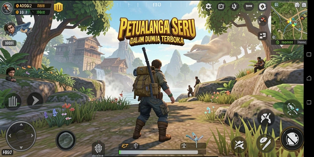 Tangkapan layar gameplay ADG62 dengan pemandangan luas yang menakjubkan.