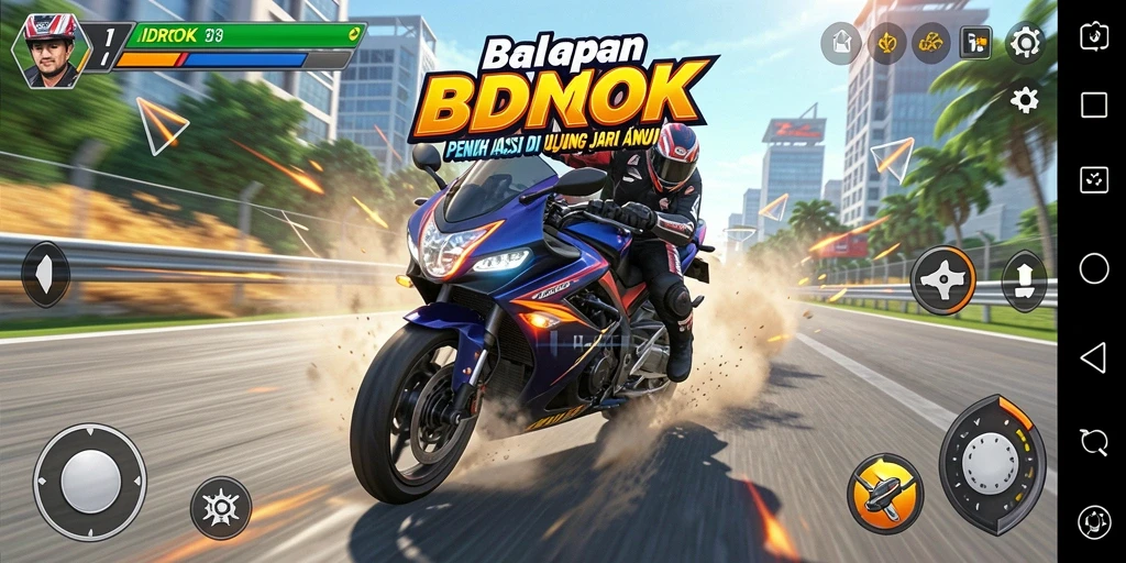 Gameplay seru balapan motor di IDROK dengan grafik memukau.