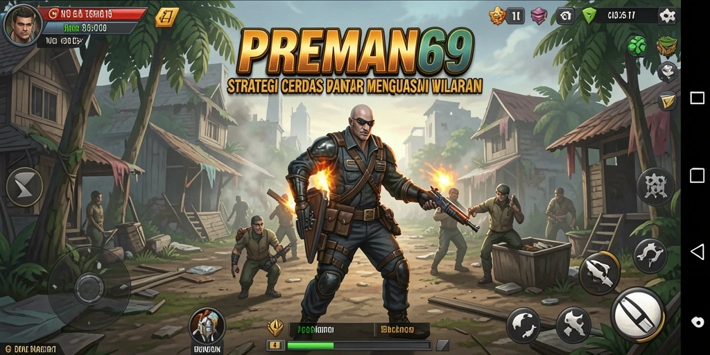 Tampilan gameplay strategi seru di PREMAN69 dengan aksi menyerang dan bertahan.