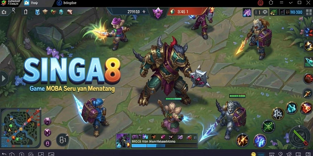 Tampilan gameplay menegangkan dalam SINGA8 dengan karakter bertarung.