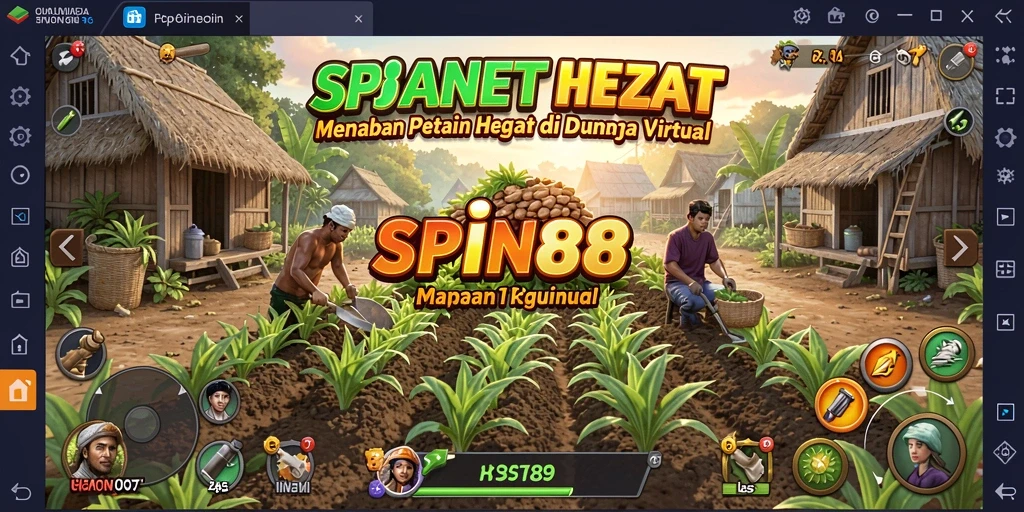 Tampilan gameplay SPIN88 dengan aktivitas bertani yang seru dan interaksi sosial.