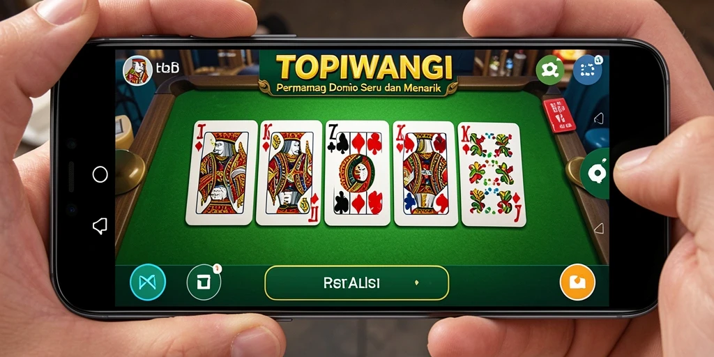 Screenshot gameplay menarik dari TOPIWANGI yang menunjukkan serunya bermain domino.