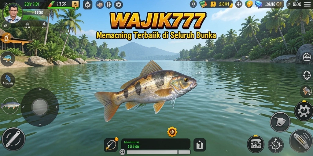 Screenshot gameplay <strong>WAJIK777</strong> menampilkan aksi memancing yang mendebarkan.
